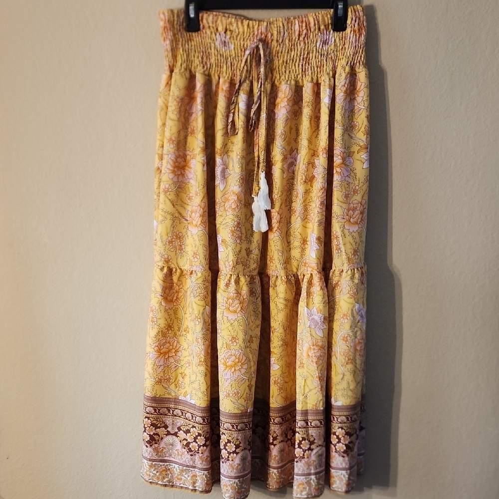 Floral Yellow Skirt